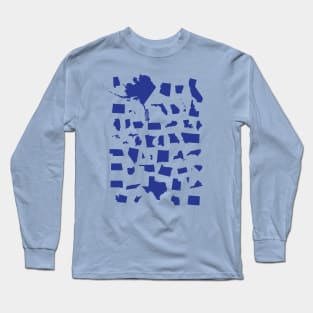 United Shapes of America in Blue Long Sleeve T-Shirt